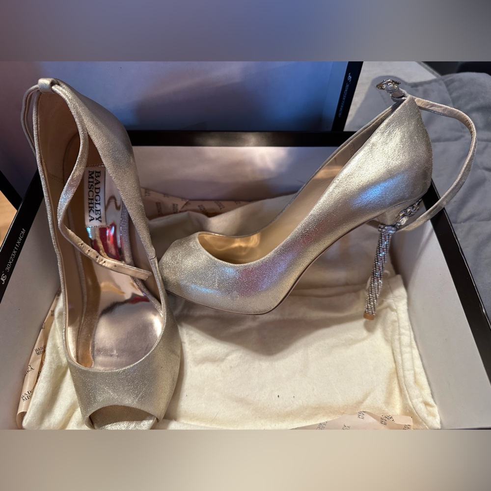 Peep Toe Heels with Rhinestone Stiletto
